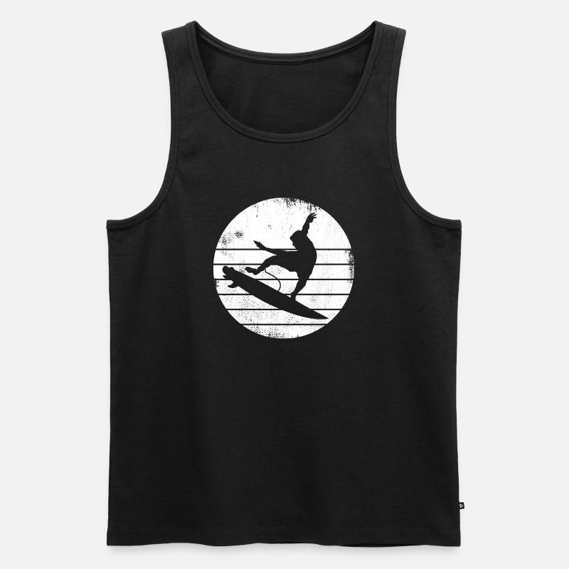 Surfer Design - Männer Premium Bio Tank Top - Schwarz