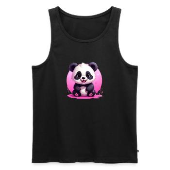 Niedlicher Panda - Männer Premium Bio Tank Top - Schwarz - Vorne - AI Model Male 178 light (178cm)