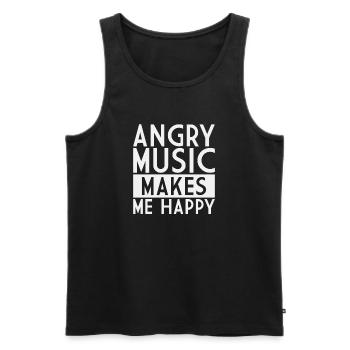 Angry music makes me happy - Men's Premium Organic Tank Top - black - Front - Michal (187cm)