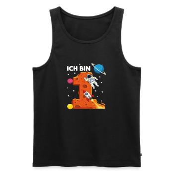 Ich bin 1 Astronaut Weltraum Geburtstag - Männer Premium Bio Tank Top - Schwarz - Vorne - AI Model Male 178 light (178cm)