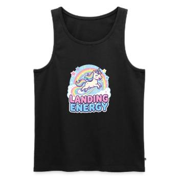 Landing Energy Unicorn Rainbow - Men's Premium Organic Tank Top - black - Front - AI Model Male 178 light (178cm)