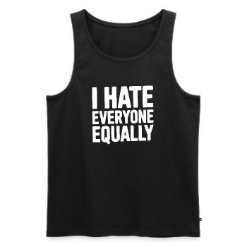 I Hate Everyone Equally - Men's Premium Organic Tank Top - black - Front - AI Model Male 178 light (178cm)