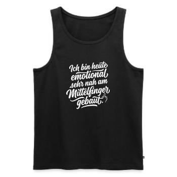 Emotional sehr nah Mittelfinger Spruch - Männer Premium Bio Tank Top - Schwarz - Vorne - Michal (187cm)