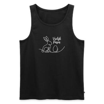Vrolijk Pasen, Schattig Konijn Shirt, Hoodie, Mug - Männer Premium Bio Tank Top - Schwarz - Vorne - Michal (187cm)