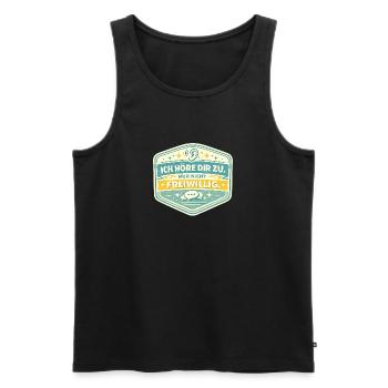 Ich höre dir zu – nicht freiwillig - Männer Premium Bio Tank Top - Schwarz - Vorne - AI Model Male 178 light (178cm)