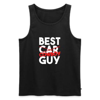 Meilleur Cowboy Guy, Slogan drôle du western - Débardeur bio Premium Homme - noir - Devant - AI Model Male 178 light (178cm)
