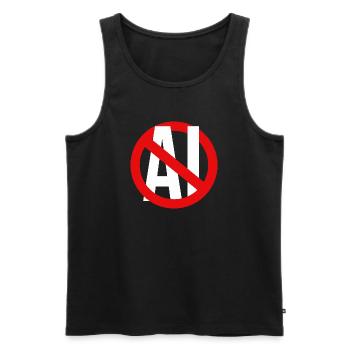 Anti AI Anti Machine Learning Say No to AI Stop AI - Men's Premium Organic Tank Top - black - Front - AI Model Male 178 light (178cm)