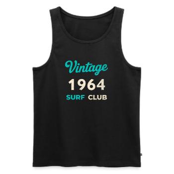 Cadeau vintage de l’année de naissance rétro du Surf Club 1964 - Débardeur bio Premium Homme - noir - Devant - Michal (187cm)