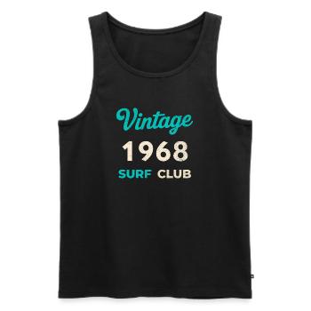 Cadeau vintage de l’année de naissance rétro du Surf Club de 1968 - Débardeur bio Premium Homme - noir - Devant - Michal (187cm)