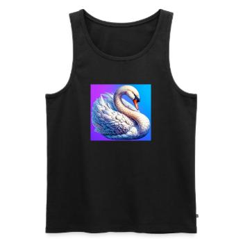 Schwan - Männer Premium Bio Tank Top - Schwarz - Vorne - Michal (187cm)