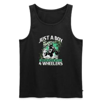 Quad ATV Garçons Hommes Quad Wheeler - Débardeur bio Premium Homme - noir - Devant - Michal (187cm)