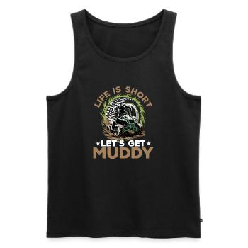 Quad ATV Garçons Hommes Quad Wheeler - Débardeur bio Premium Homme - noir - Devant - Michal (187cm)
