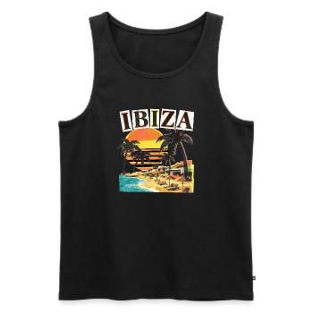 Ibiza Urlaub - Männer Premium Bio Tank Top - Schwarz - Vorne - AI Model Male 178 light (178cm)