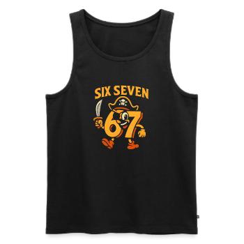 Six Seven 67 Pirat Italian Brainrot Humor Lustig - Männer Premium Bio Tank Top - Schwarz - Vorne - AI Model Male 178 light (178cm)