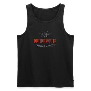 Feuerwehr Leib und Seele 30 Jahre - Männer Premium Bio Tank Top - Schwarz - Vorne - Michal (187cm)