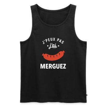 J'peux pas j'ai merguez - Débardeur bio Premium Homme - noir - Devant - AI Model Male 178 light (178cm)