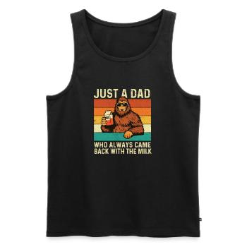 Papa qui revenait toujours avec la blague du lait - Débardeur bio Premium Homme - noir - Devant - Michal (187cm)