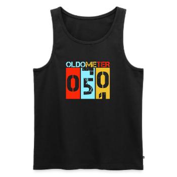 50e anniversaire de l’Oldometer 50 Vintage Retro - Débardeur bio Premium Homme - noir - Devant - Michal (187cm)