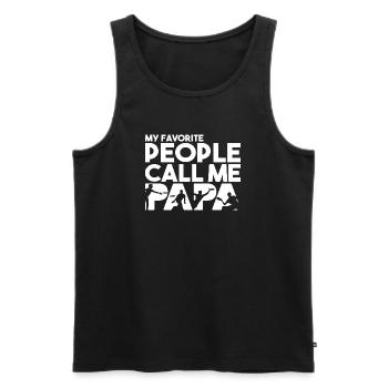 Mes personnes préférées m’appellent papa frisbee dad - Débardeur bio Premium Homme - noir - Devant - Michal (187cm)