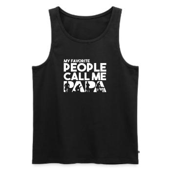Zimmermann Papa Holzarbeiter Tischler Vater Silhouette - Männer Premium Bio Tank Top - Schwarz - Vorne - AI Model Male 178 light (178cm)