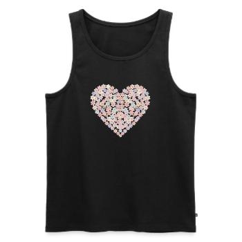 Pastel Flowers Heart Motif - Men's Premium Organic Tank Top - black - Front - AI Model Male 178 light (178cm)