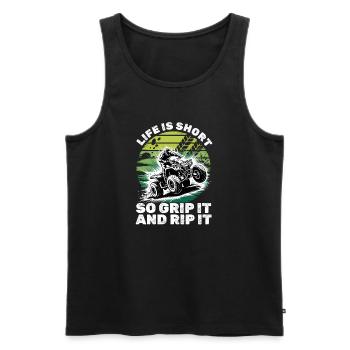 Quad ATV Boy Men Four Wheeler - Men's Premium Organic Tank Top - black - Front - Michal (187cm)