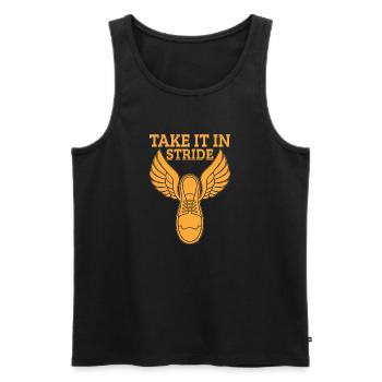 Running Run Take It In Stride Marathon Runner - Men's Premium Organic Tank Top - black - Front - Michal (187cm)