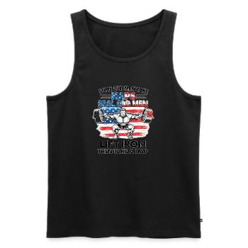Old Men Nap America USA Fitness Joke - Men's Premium Organic Tank Top - black - Front - Michal (187cm)