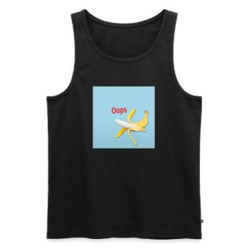 Oops Banane Humor Lustiges Rutsch Motiv - Männer Premium Bio Tank Top - Schwarz - Vorne - AI Model Male 178 light (178cm)