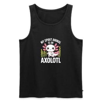 Axolotl Geister-Totem-Tee - Männer Premium Bio Tank Top - Schwarz - Vorne - AI Model Male 178 light (178cm)