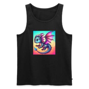 dragon - Débardeur bio Premium Homme - noir - Devant - Michal (187cm)