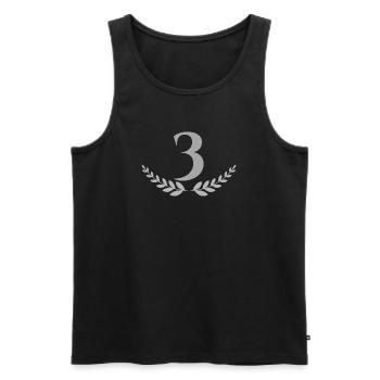 3 - Men's Premium Organic Tank Top - black - Front - Michal (187cm)