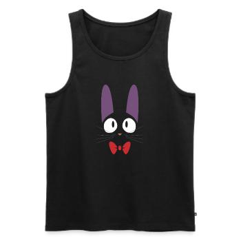 Süße schwarze Jiji Katze mit roter Fliege - Männer Premium Bio Tank Top - Schwarz - Vorne - AI Model Male 178 light (178cm)