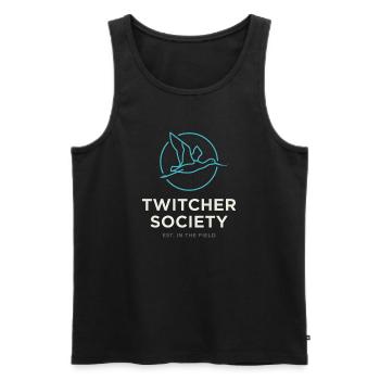 Twitcher Society Vogelbeobachtung von Äbelnabel und Vogelbeobachtung - Männer Premium Bio Tank Top - Schwarz - Vorne - AI Model Male 178 light (178cm)