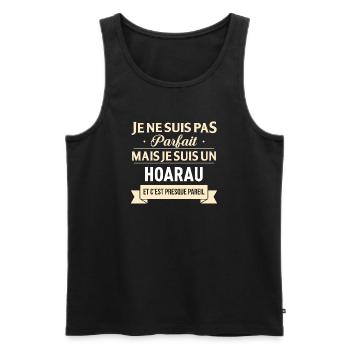 Je Ne Suis Pas Parfait Mais Je Suis Un Hoarau E... - Débardeur bio Premium Homme - noir - Devant - Michal (187cm)