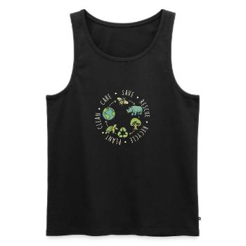 Speichern Retten Recyceln Anlage Saubere Pflege - Männer Premium Bio Tank Top - Schwarz - Vorne - AI Model Male 178 light (178cm)