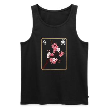 Mahjong-Blumenfliese 4 - Männer Premium Bio Tank Top - Schwarz - Vorne - AI Model Male 178 light (178cm)