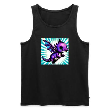 dragon - Men's Premium Organic Tank Top - black - Front - AI Model Male 178 light (178cm)