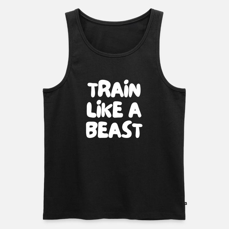 Trainiere wie ein Tier - Männer Premium Bio Tank Top - Schwarz