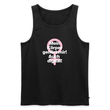 MEIN KÖRPER GEHÖRT MIR, AUCH DIGITAL! ♀ GIRLPOWER - Männer Premium Bio Tank Top - Schwarz - Vorne - AI Model Male 178 light (178cm)