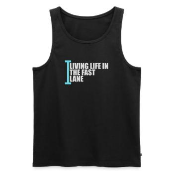 Life In The Fast Lane Float Funny Pool Saying - Men's Premium Organic Tank Top - black - Front - AI Model Male 178 light (178cm)