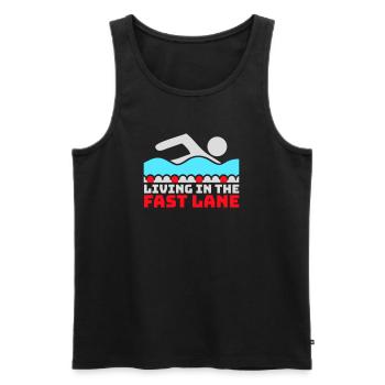 Life In The Fast Lane Float Funny Pool Saying - Men's Premium Organic Tank Top - black - Front - AI Model Male 178 light (178cm)