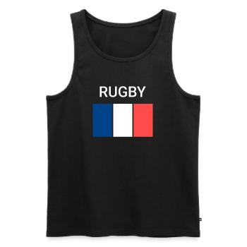 Rugby Frankreich - Männer Premium Bio Tank Top - Schwarz - Vorne - Michal (187cm)