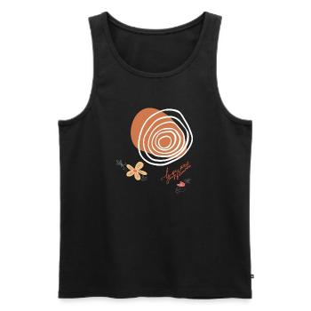 Flowers and Circles - Men's Premium Organic Tank Top - black - Front - AI Model Male 178 light (178cm)
