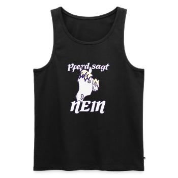 Norweger sagt Nein Lustiges freches Pferde  - Männer Premium Bio Tank Top - Schwarz - Vorne - Michal (187cm)