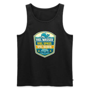 Viel Wasser Viel Spass Schild - Männer Premium Bio Tank Top - Schwarz - Vorne - Michal (187cm)