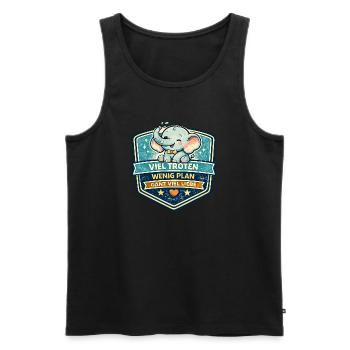 Süßer Elefanten-Patch mit Motto - Männer Premium Bio Tank Top - Schwarz - Vorne - Michal (187cm)