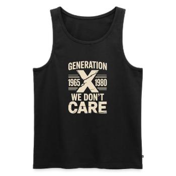 Generation X We Don’t Care Retro - Männer Premium Bio Tank Top - Schwarz - Vorne - Michal (187cm)