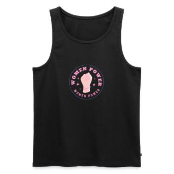 WOMEN POWER – FIST OF UNITY! ♀ GIRLS SISTERS - Men's Premium Organic Tank Top - black - Front - Michal (187cm)