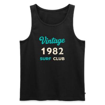 Vintage 1982 Surf Club Retro Geburtsjahr Geschenk - Männer Premium Bio Tank Top - Schwarz - Vorne - AI Model Male 178 light (178cm)